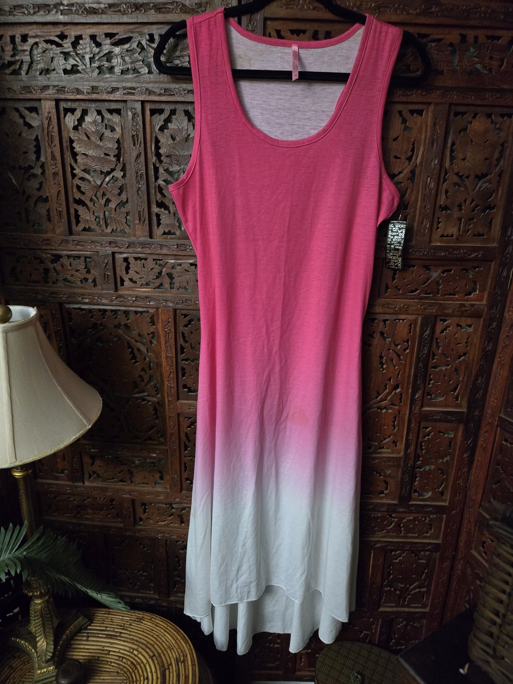 Ingear Pink to White Ombre Maxi Dress